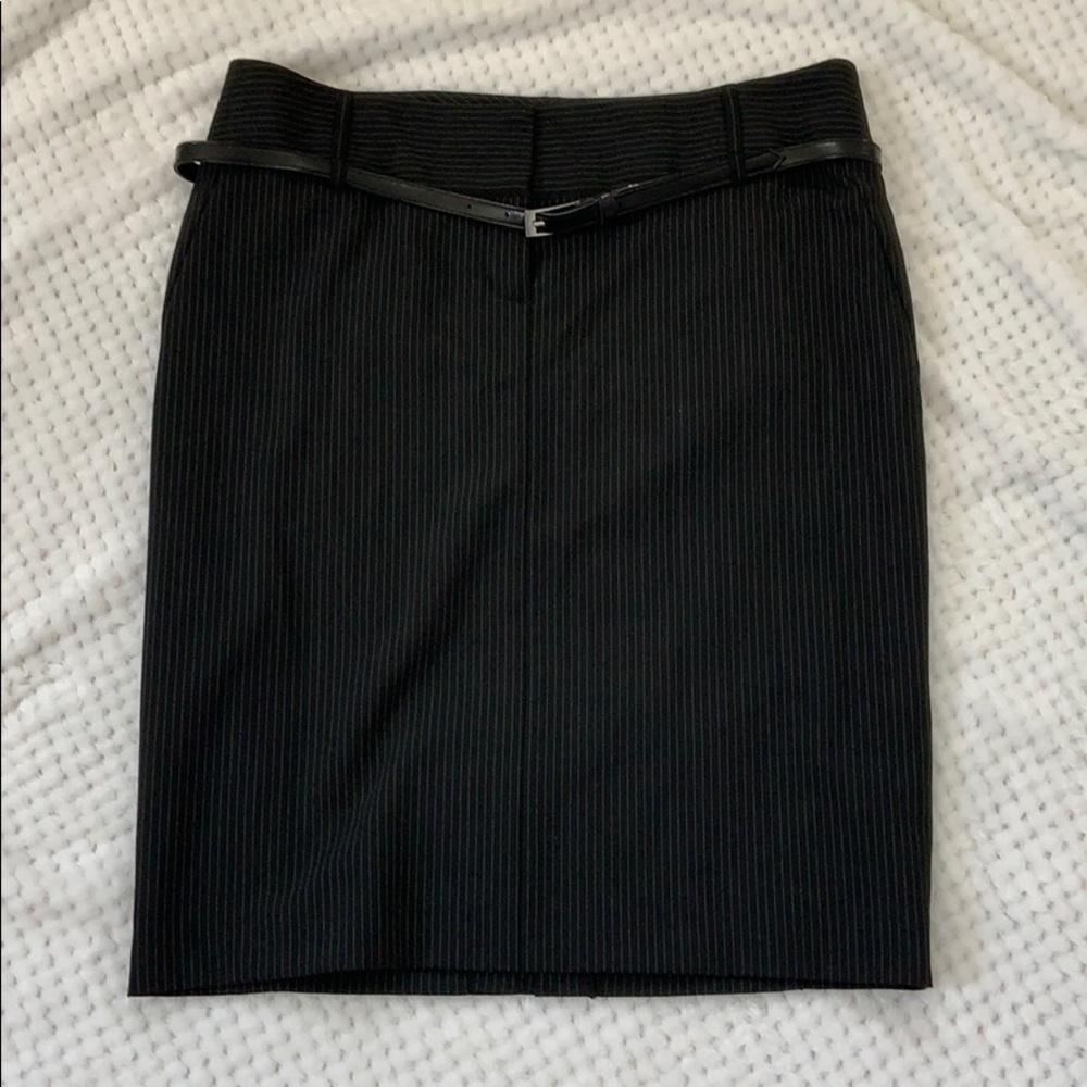 Express Striped Pencil Skirt with Belt